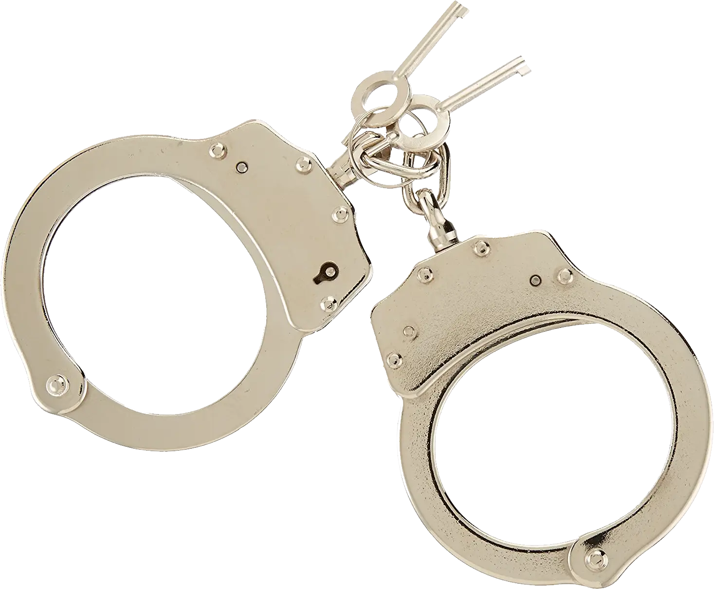 Silver Handcuffs with Keys for Security Purposes