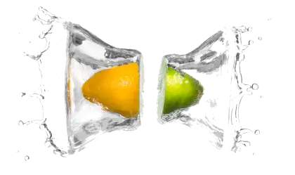 Lemon and Lime in Ice Splash