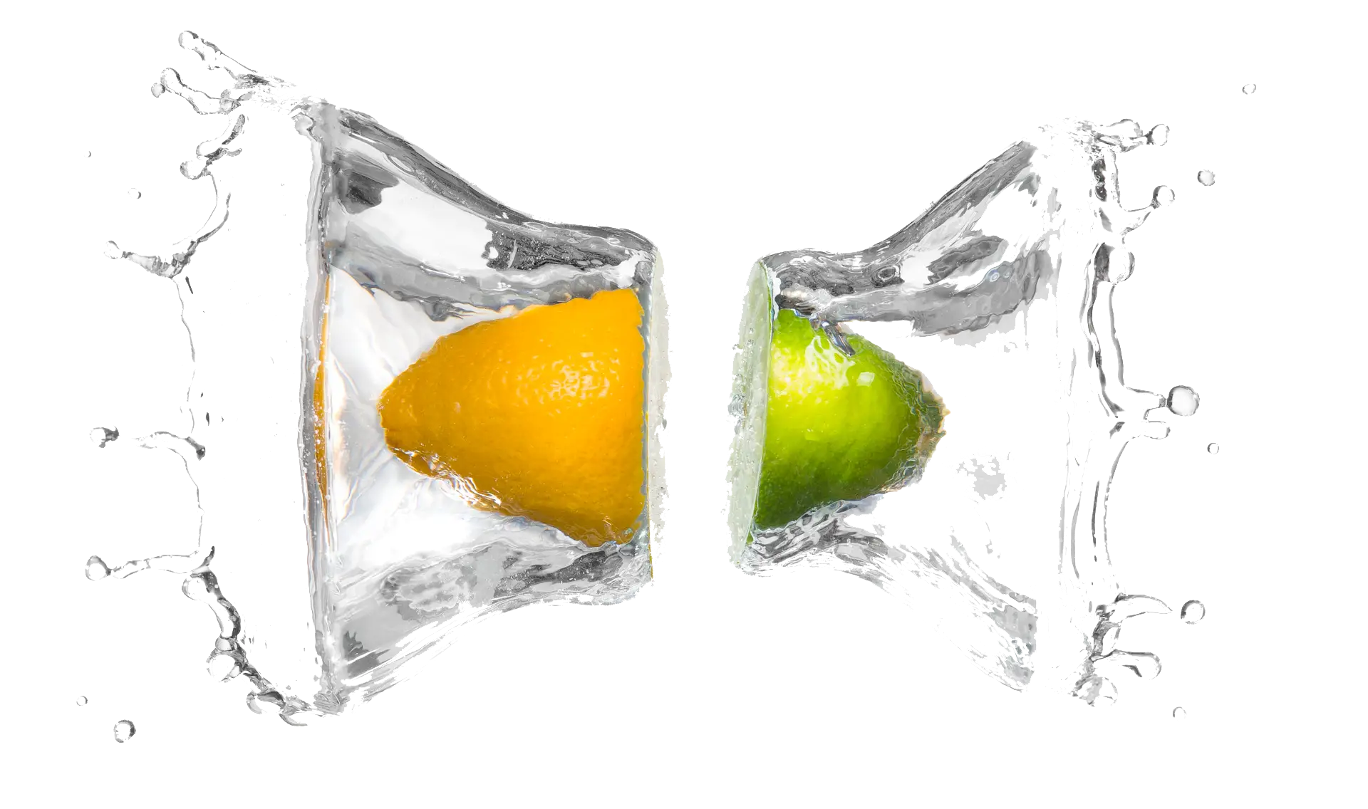 Lemon and Lime in Ice Splash