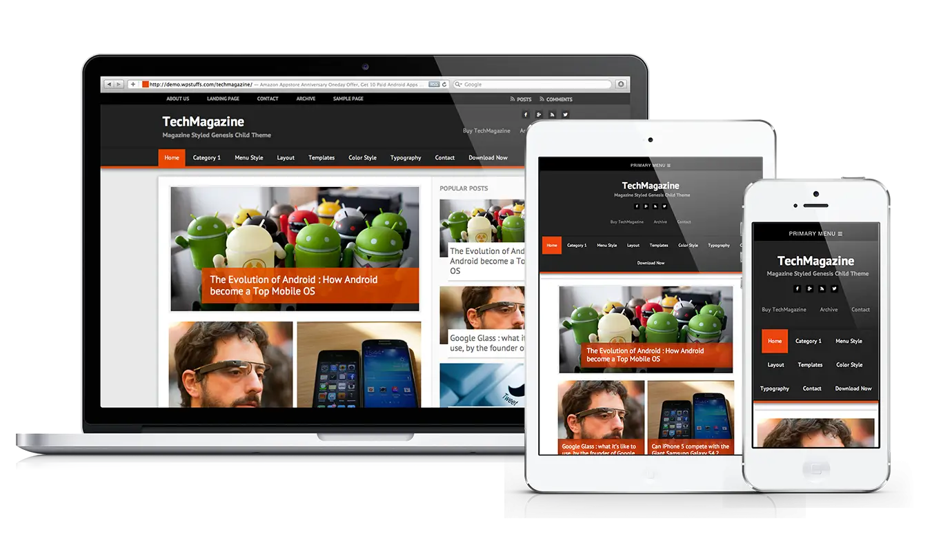 Responsive Website Displayed on Multiple Devices