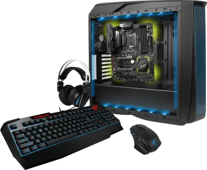 Gaming Computer Setup with Accessories