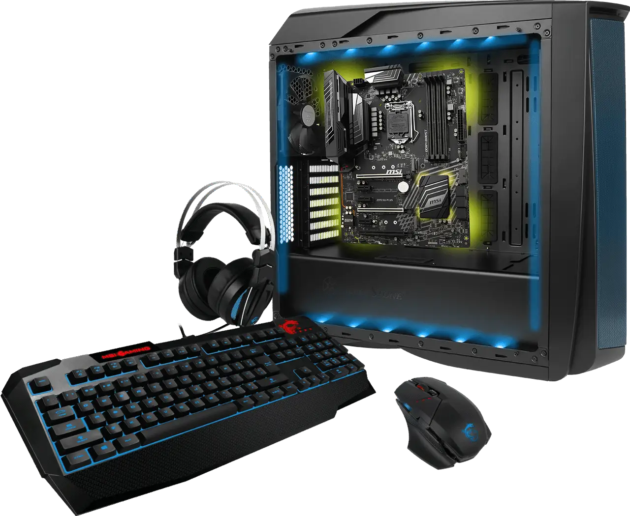 Gaming Computer Setup with Accessories