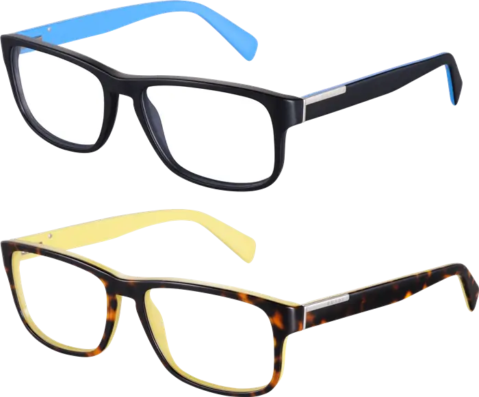 Pair of Stylish Glasses with Colorful Frames