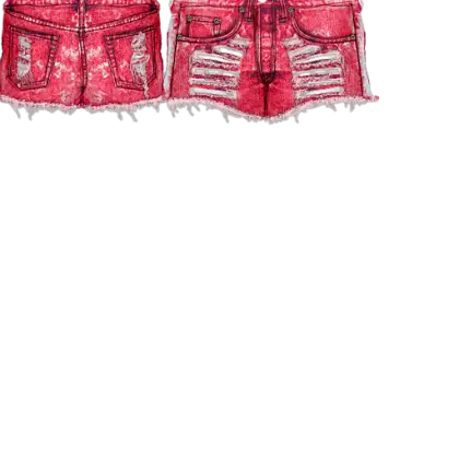 Red Denim Shorts