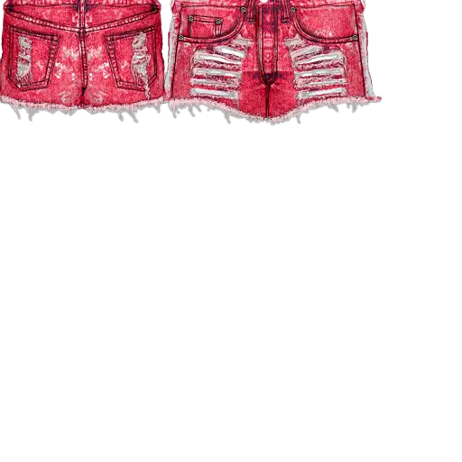 Red Denim Shorts