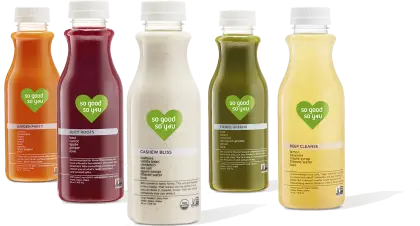 Colorful Bottles of Healthy Drinks