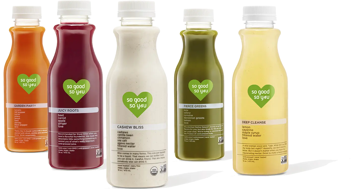 Colorful Bottles of Healthy Drinks