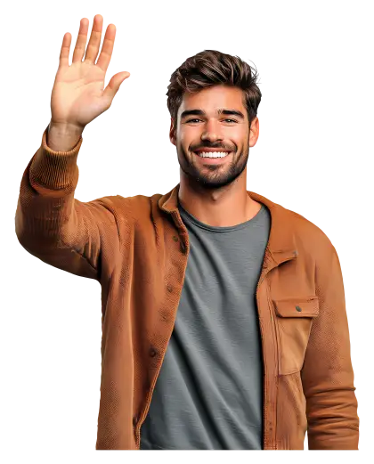 Smiling Man Waving