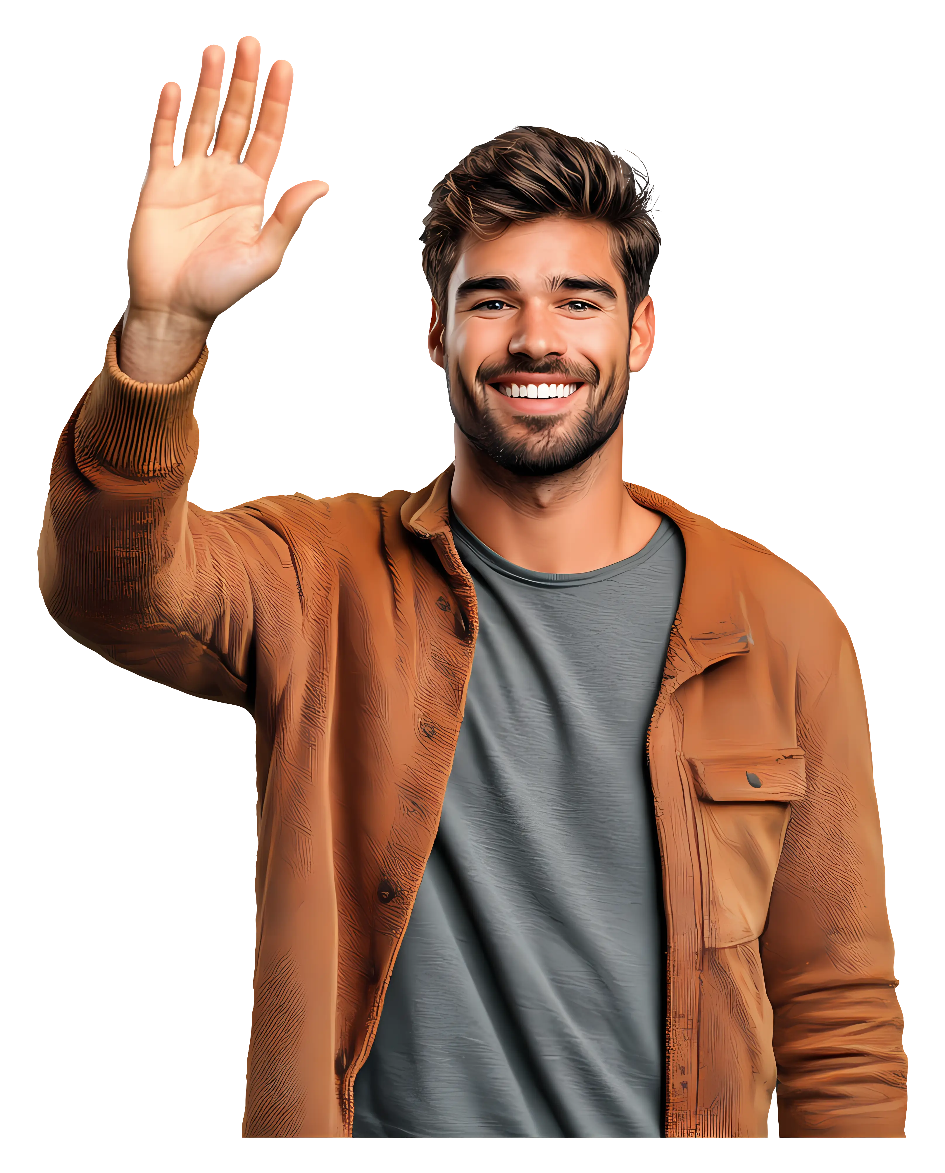 Smiling Man Waving