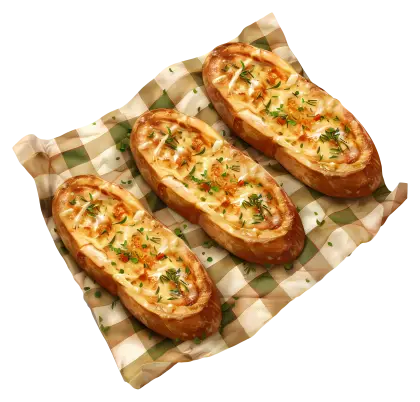 Cheese Breads on a Plaid Cloth