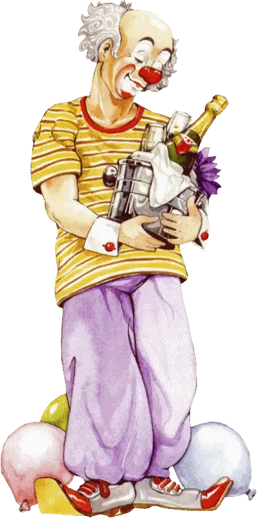 Clown Illustration with Circus Props