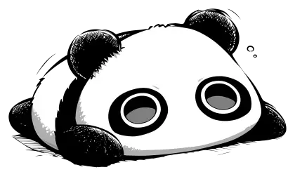 Sleepy Cartoon Panda Illustration