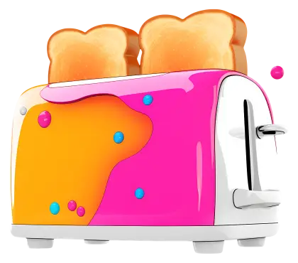Colorful Toaster with Toast