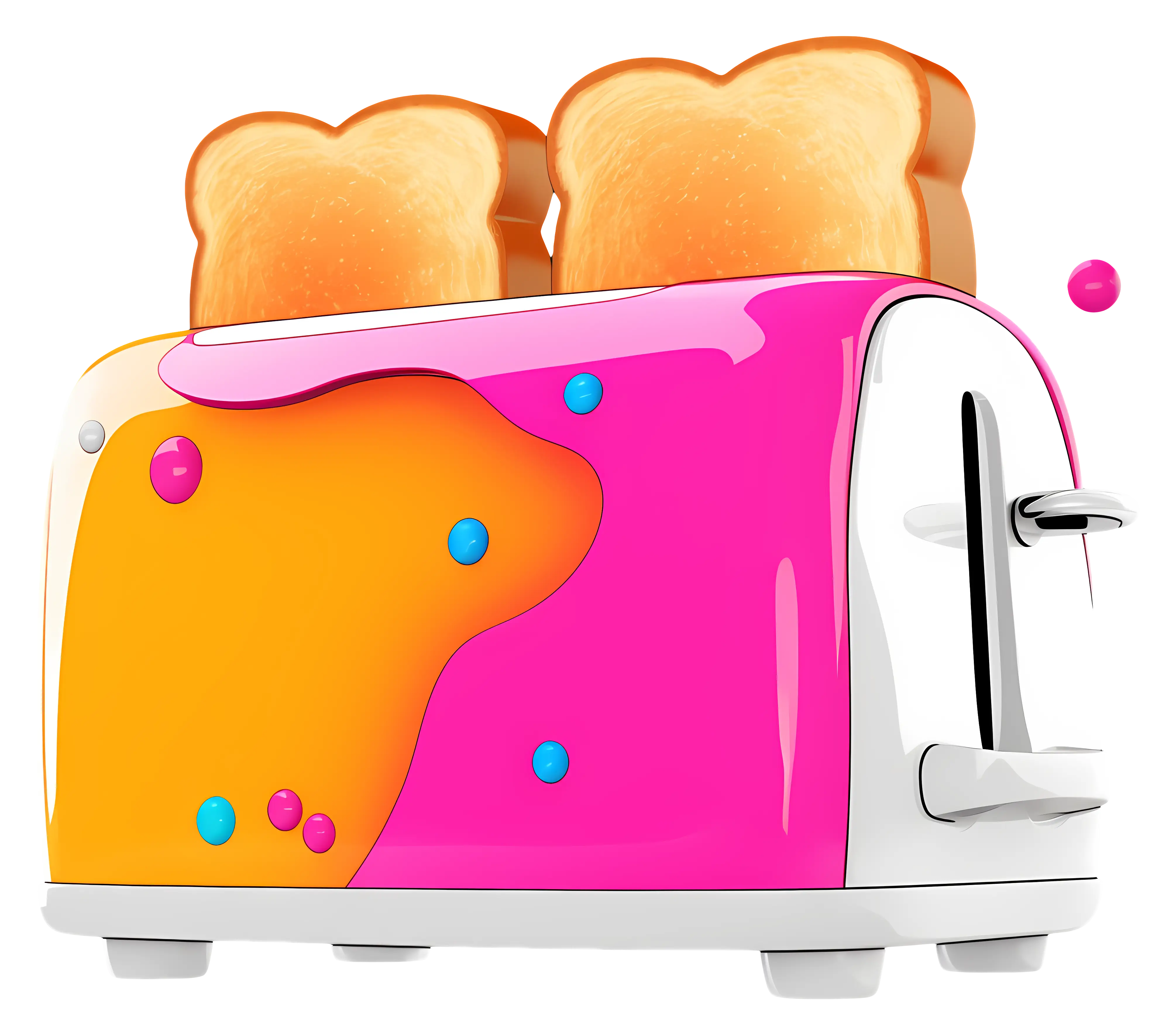 Colorful Toaster with Toast