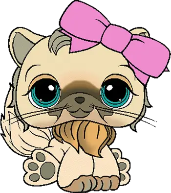 Cute Cartoon Cat with Pink Bow