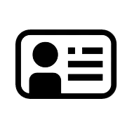 Black ID Card Icon for Personal Identification