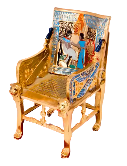 Golden Egyptian Throne with Intricate Design