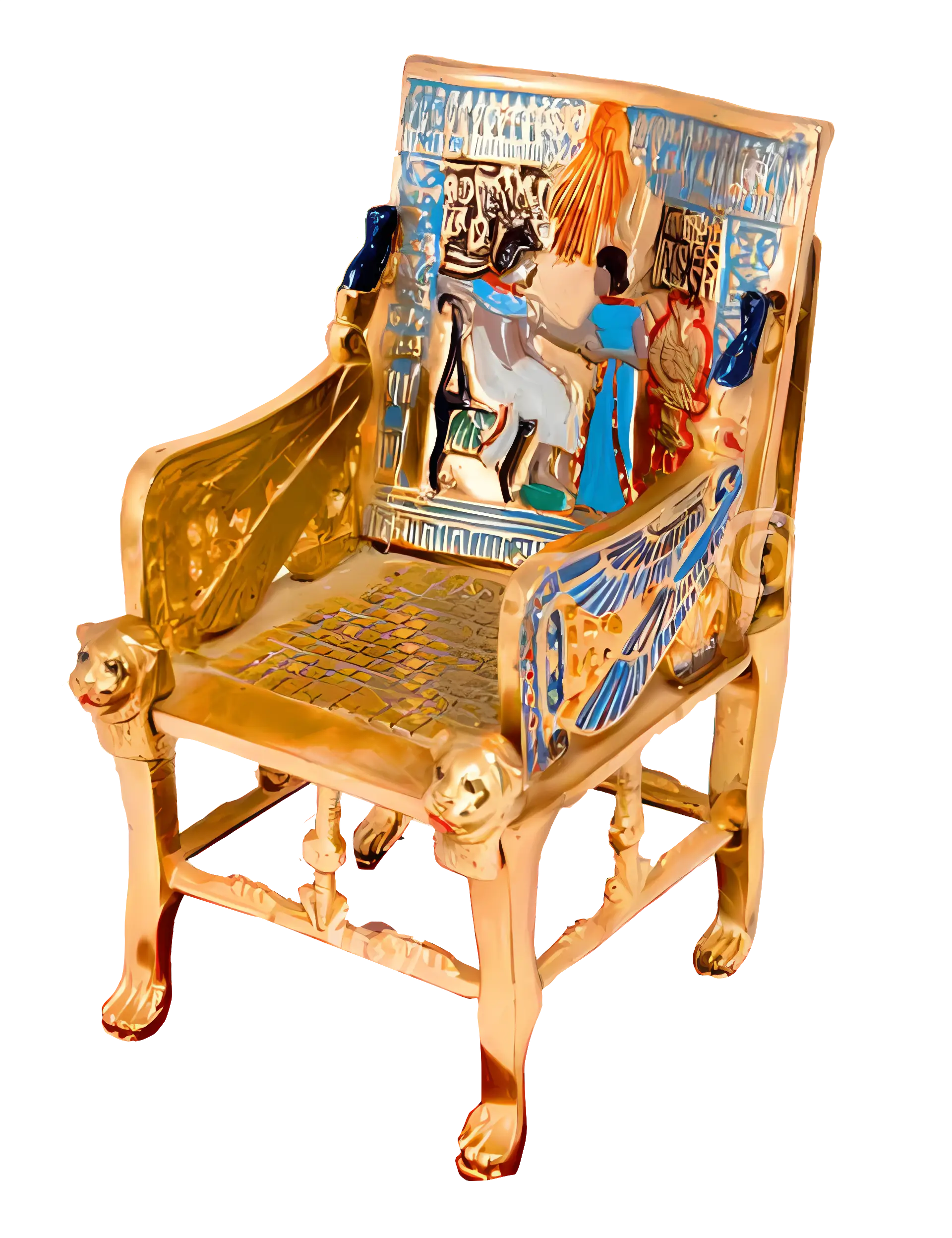 Golden Egyptian Throne with Intricate Design