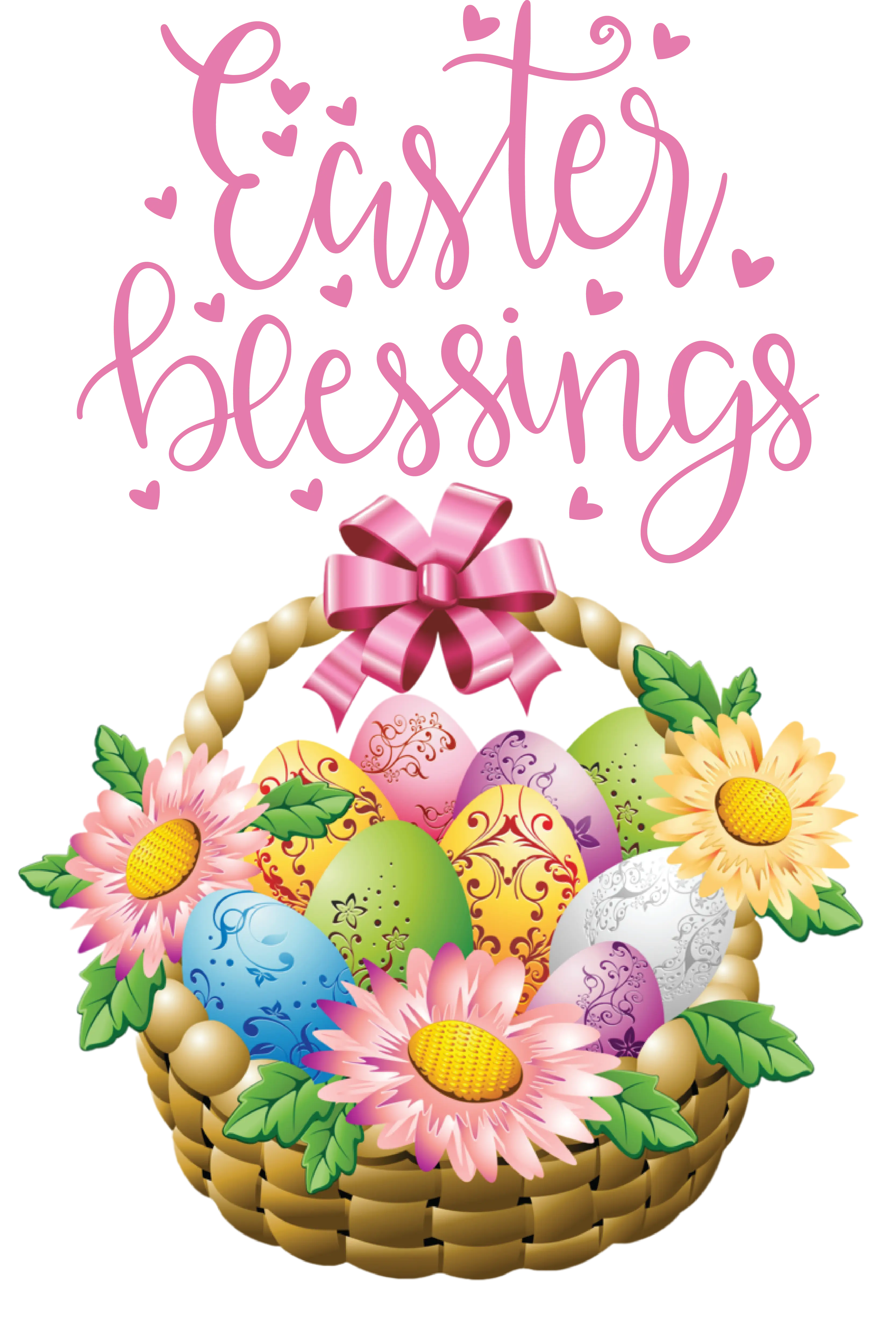Easter Blessings with Colorful Egg Basket
