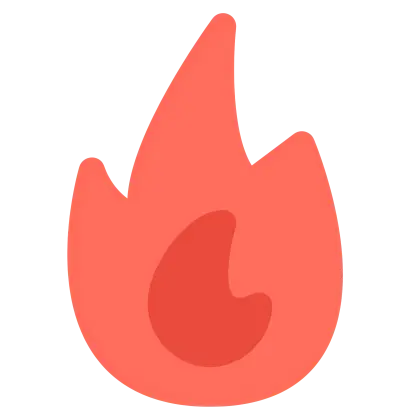 Red Fire Flame Icon Illustration