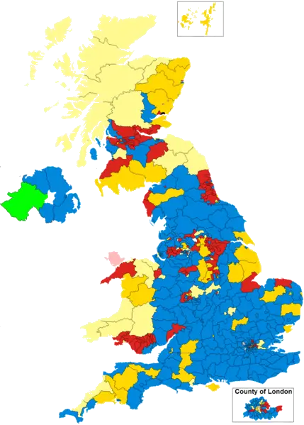 Political Map of the UK with Color-coded Regions