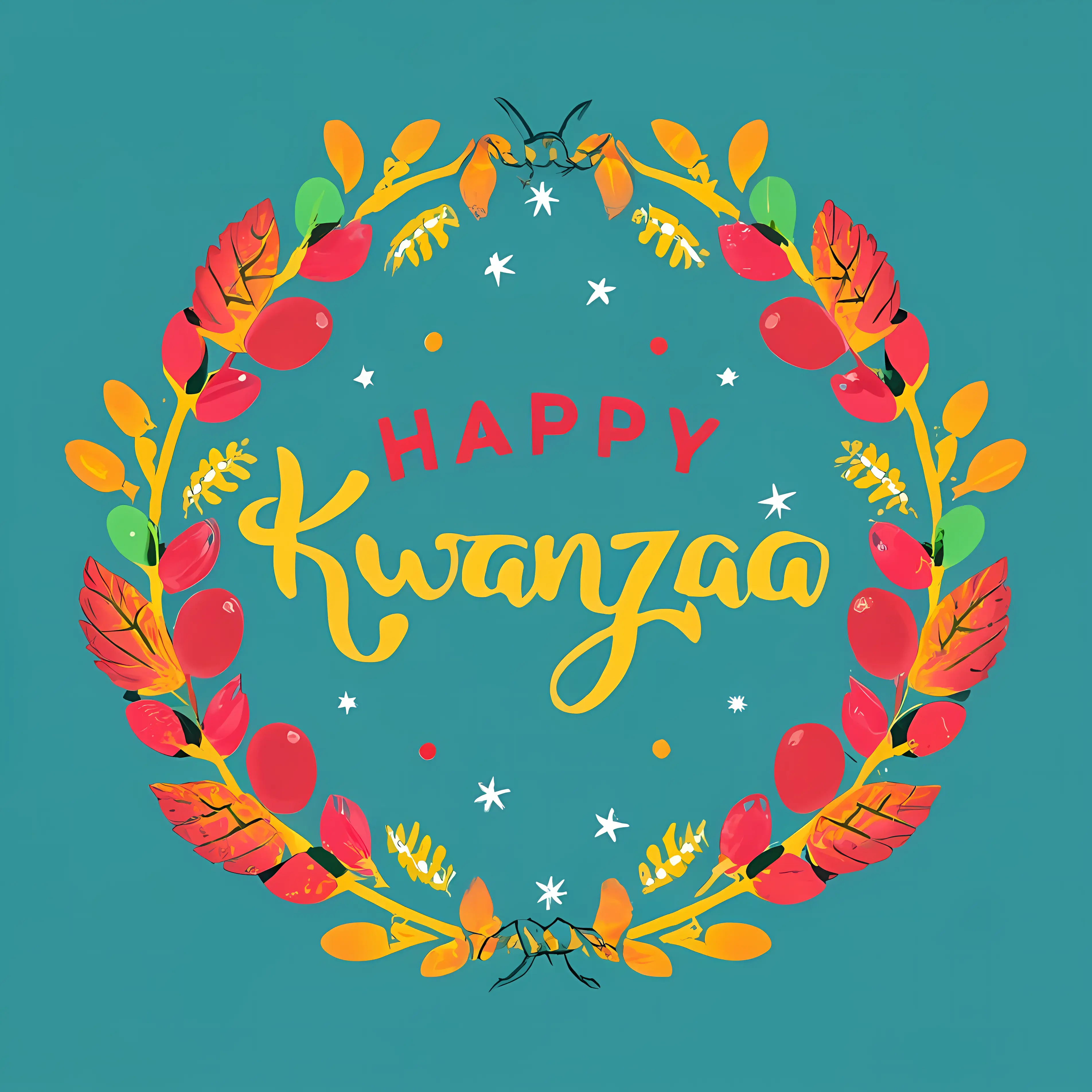 Happy Kwanzaa Wreath