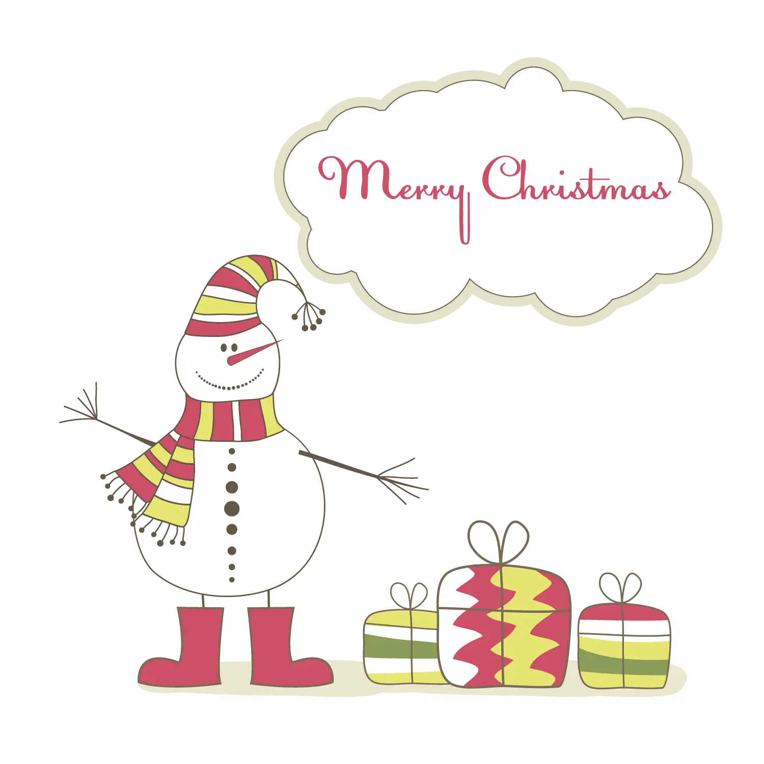 Christmas Snowman with Gifts