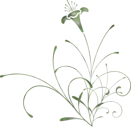 Stylized Green Botanical Swirl Design