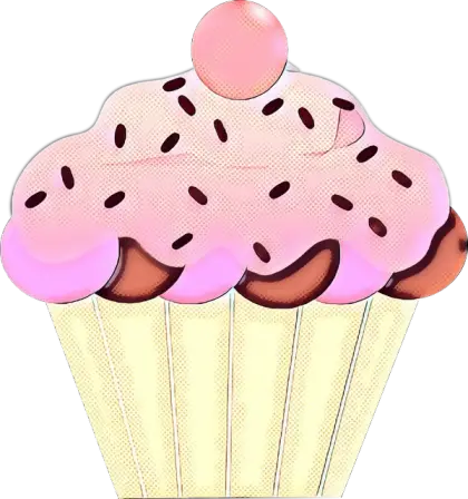 Pink Frosted Cupcake with Chocolate Chips