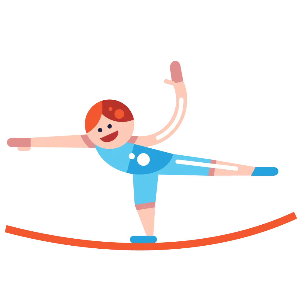 Gymnast Performing on Balance Beam