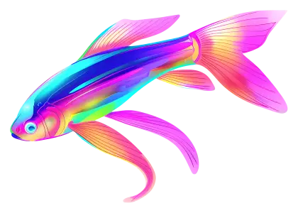 Colorful Fish Artwork with Neon Hues