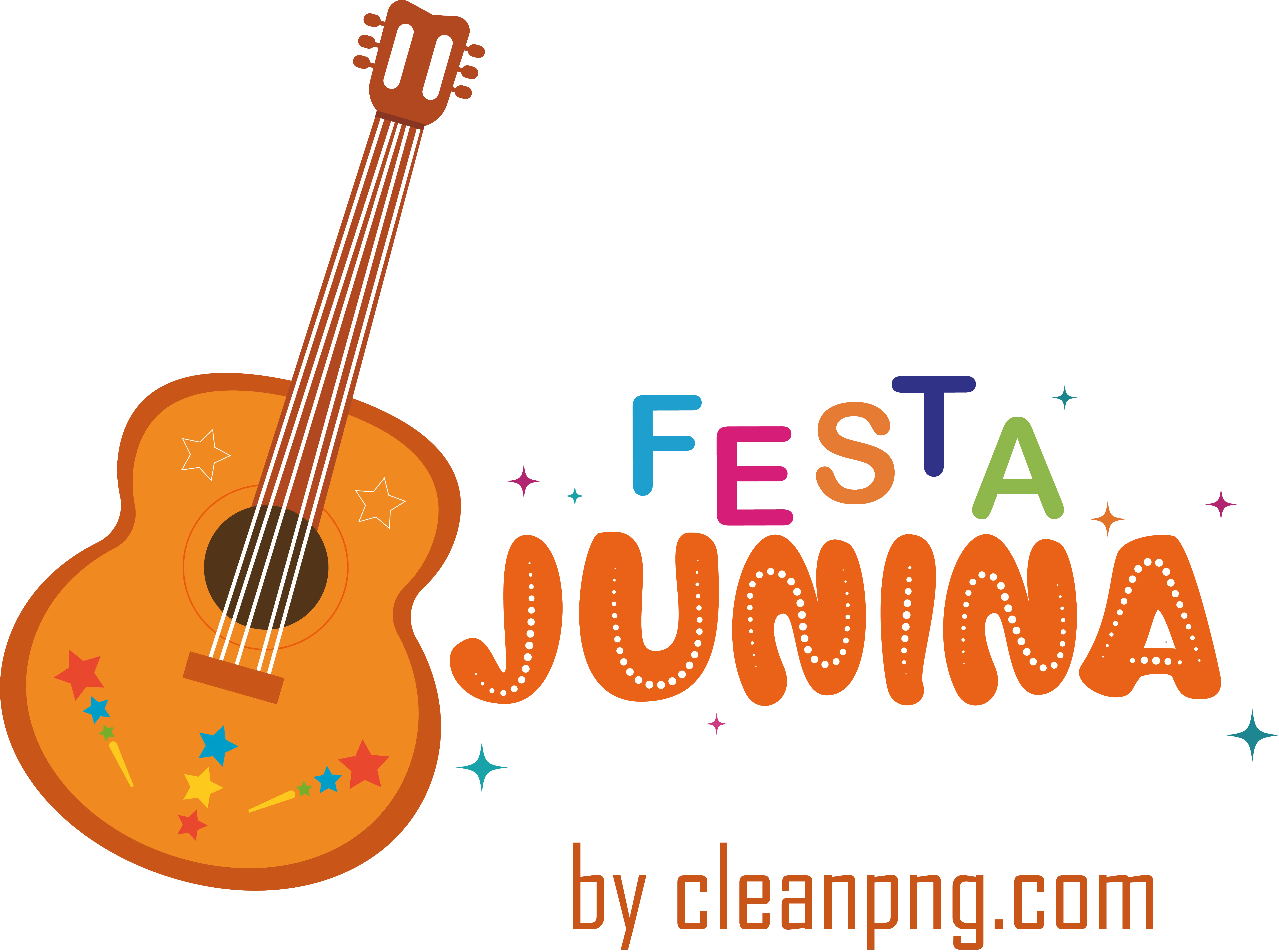 Festa Junina Guitar with Festival Text