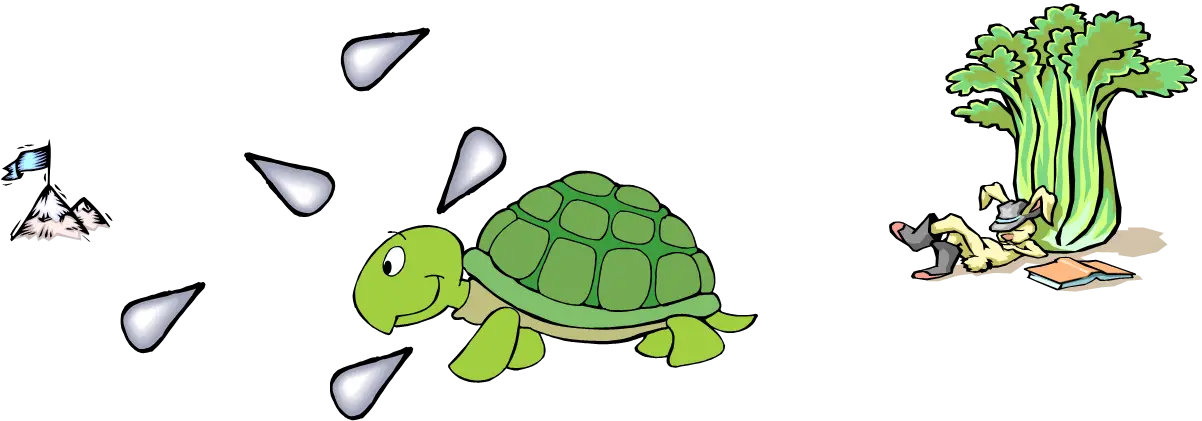 Tortoise and Hare Race Illustration