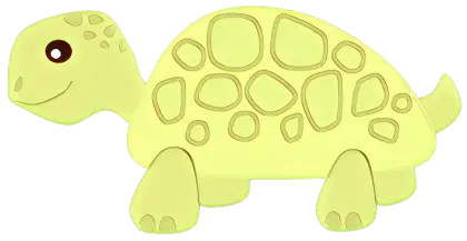 Yellow Turtle Cartoon Illustration