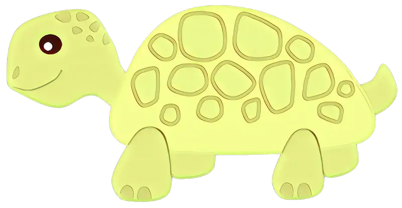 Yellow Turtle Cartoon Illustration