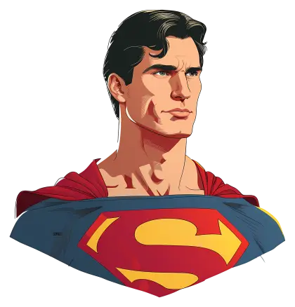 Iconic Superhero Bust Illustration in Comic Style