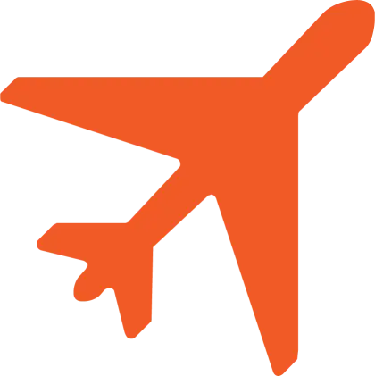 Orange Airplane Icon for Travel