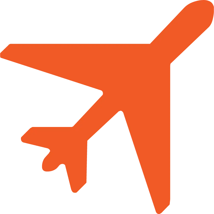 Orange Airplane Icon for Travel