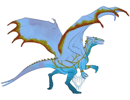 Blue Mythical Dragon with Wings