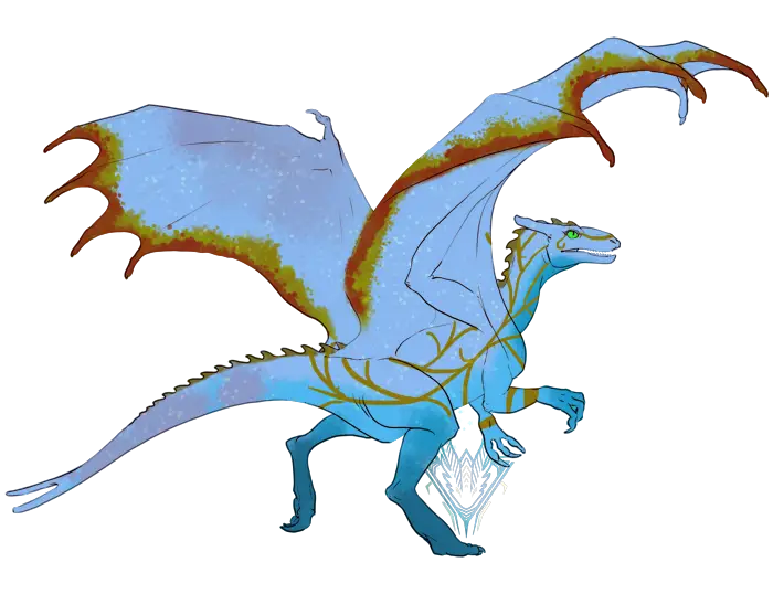 Blue Mythical Dragon with Wings