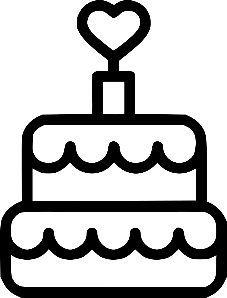 Cake Outline with Heart Symbol for Celebrations