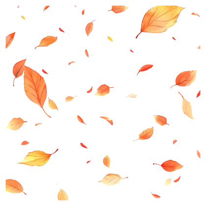 Autumn Leaves Pattern in Orange and Yellow