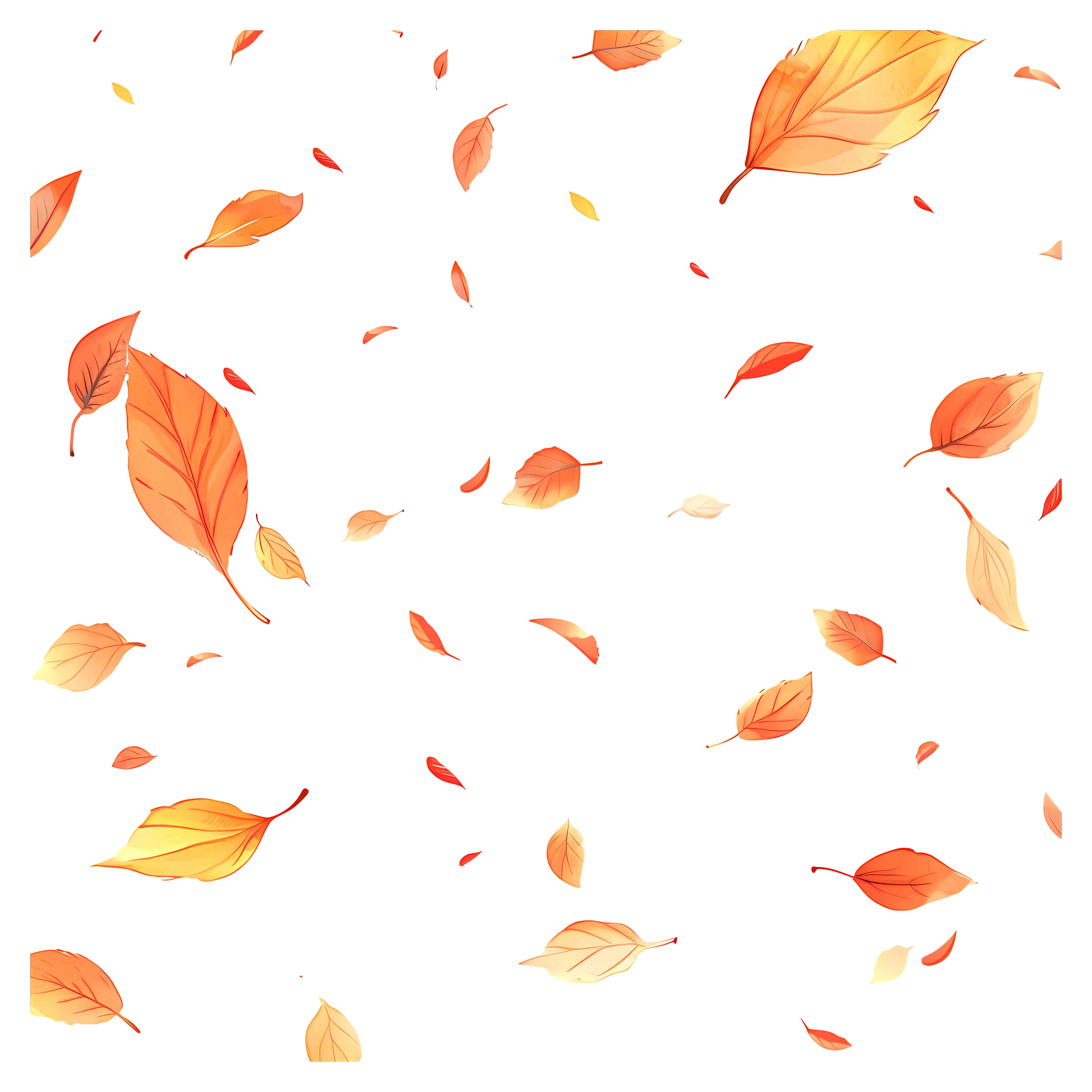 Autumn Leaves Pattern in Orange and Yellow