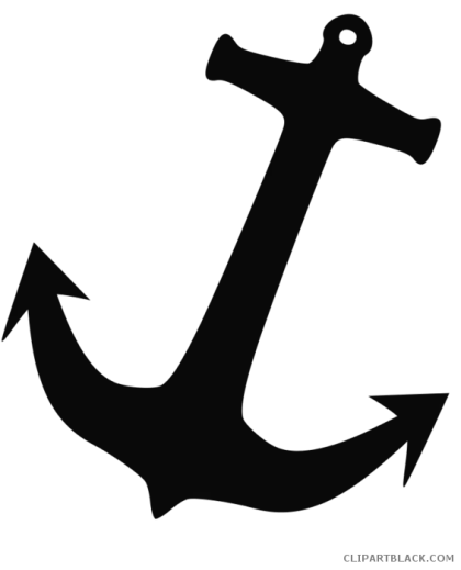 Black Anchor Silhouette with Nautical Theme