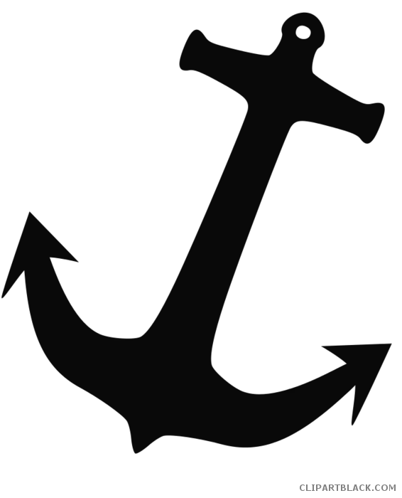 Black Anchor Silhouette with Nautical Theme