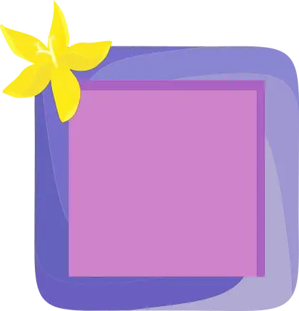 Purple Square Frame with Yellow Flower Accent