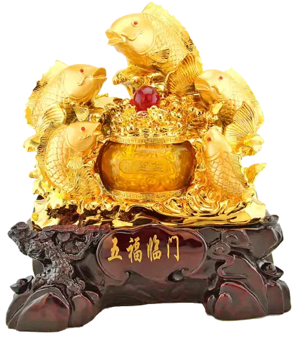 Luxurious Golden Fish Statue