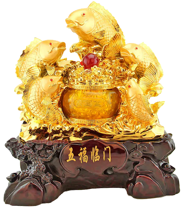 Luxurious Golden Fish Statue