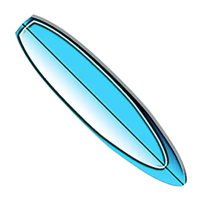 Glossy Blue Surfboard for Water Sports Enthusiasts