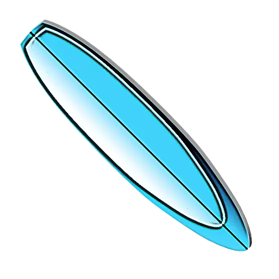 Glossy Blue Surfboard for Water Sports Enthusiasts